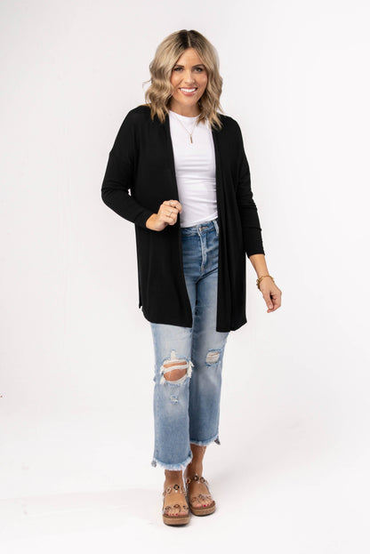Lightweight Open Front Cardigan