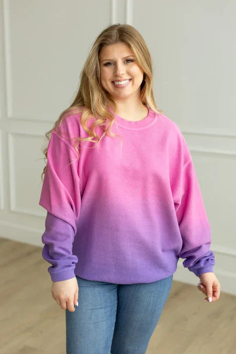Ombre Cozy Cord Sweatshirt