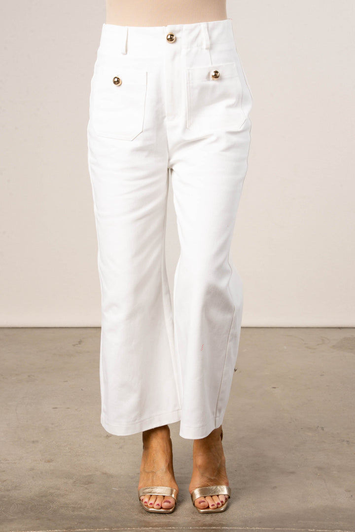 High Waist Crop Wide Leg Pants