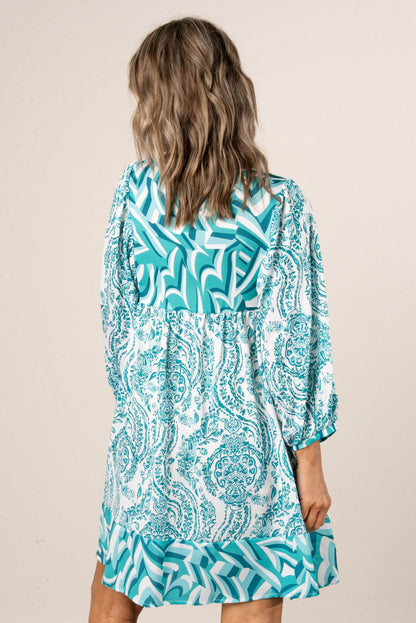 Georgia Mae Mixed Border Print Boho Dress