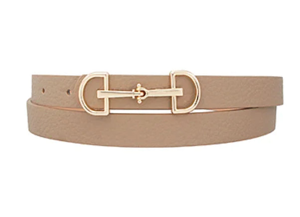 Skinny Horsebit Buckle Belt