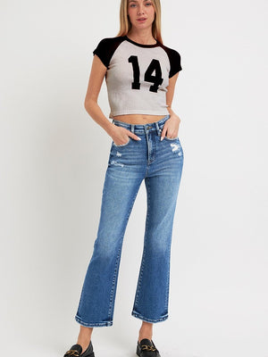 Risen Denim | Taylor High Rise Tummy Control Crop Bootcut Jeans