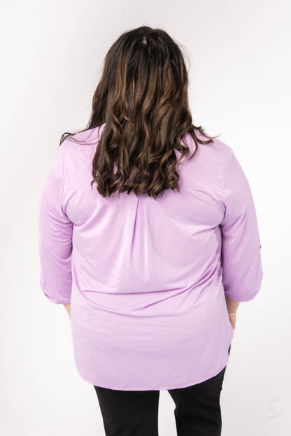 Liz Solid Tab Sleeve Top