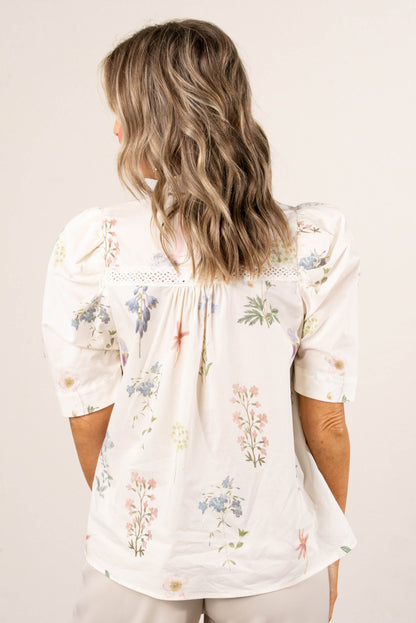 Floral Lace Inset Shirt
