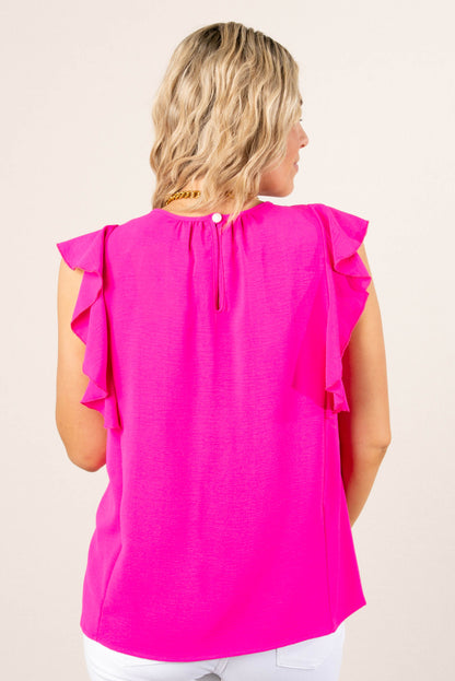 Gathered Neck Ruffle Detail Top