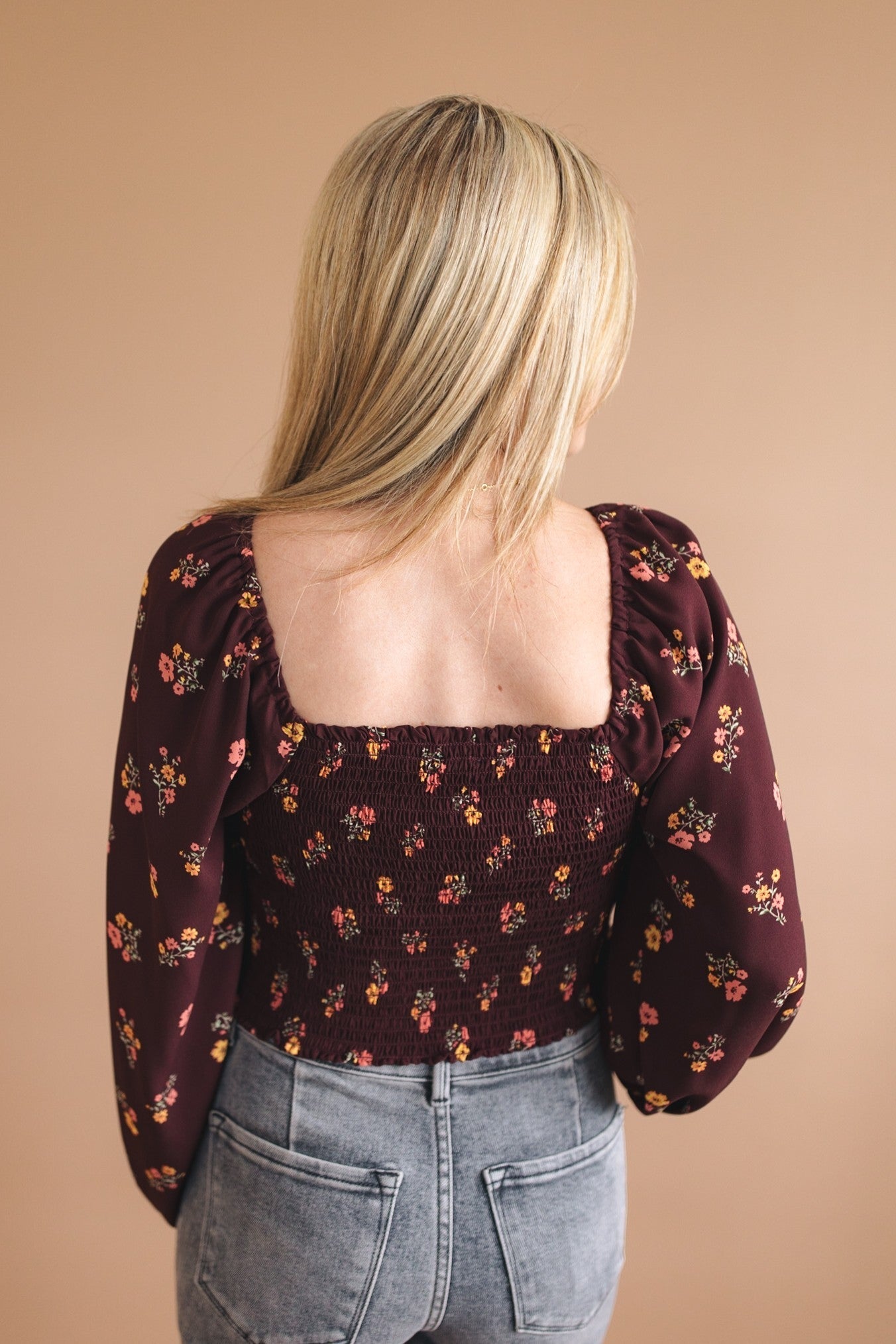 sku32387 | **Daily Deal** Floral Smocked Crop Top *Final Sale*