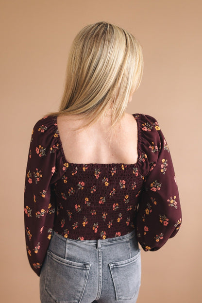 sku32387 | **Daily Deal** Floral Smocked Crop Top *Final Sale*