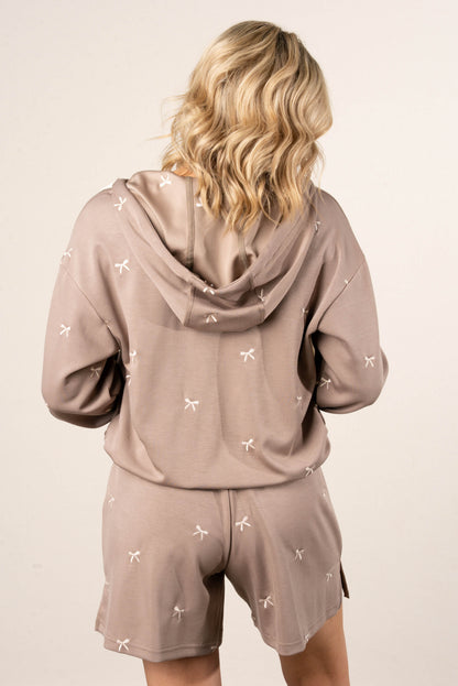 Bow Embroidered Jacket + Shorts Set
