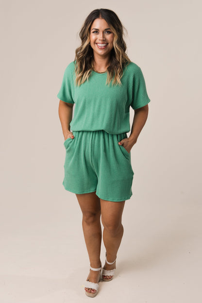 Ribbed Dolman Romper