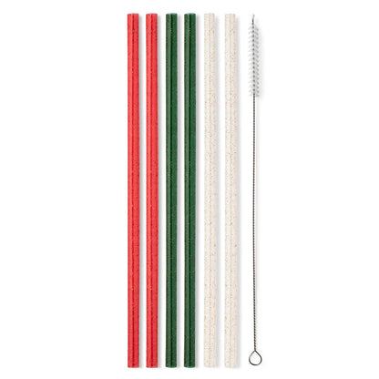 Swig Holiday Reusable Straws + Brush Set