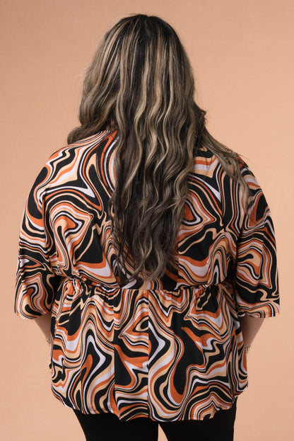 Abstract Dolman Babydoll Top Black *Final Sale*