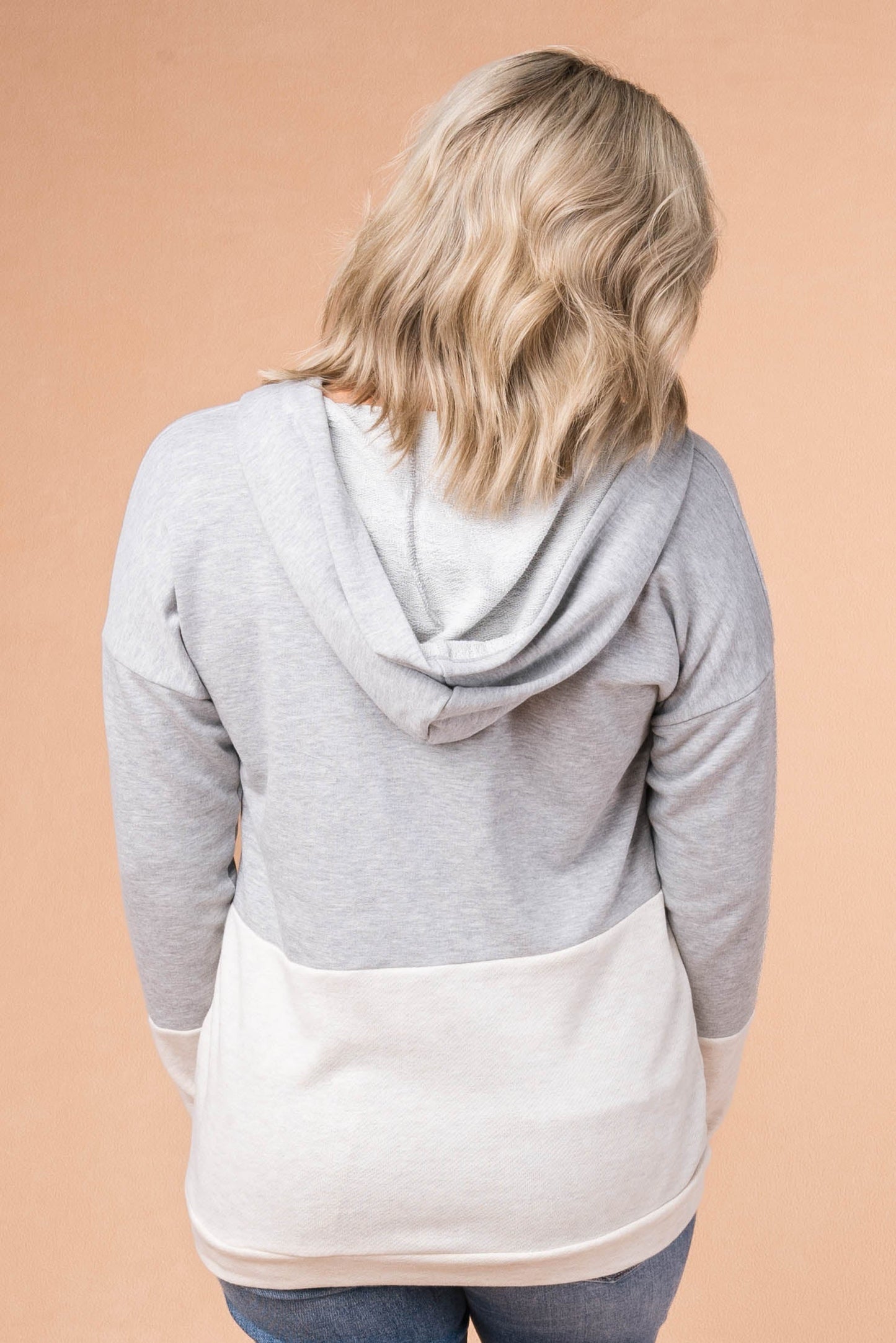 Reverse Knit Henley Hooded Top *Final Sale*