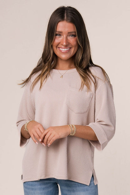 Ribbed Dolman Pocket Top *Final Sale*