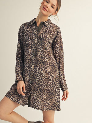 Leopard Shirt Dress