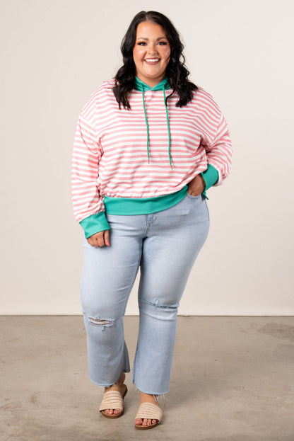 GF Exclusive Georgia Mae Striped Hooded Pullover