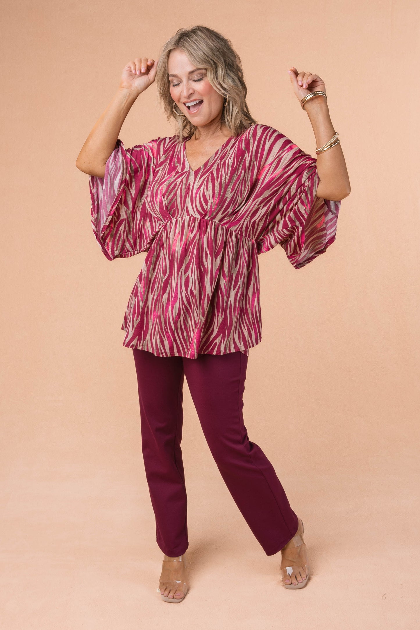 Zebra Dolman Babydoll Top *Final Sale*