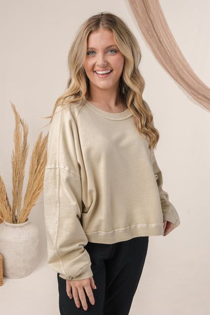 Washed Organic Cotton Crop Sweatshirt