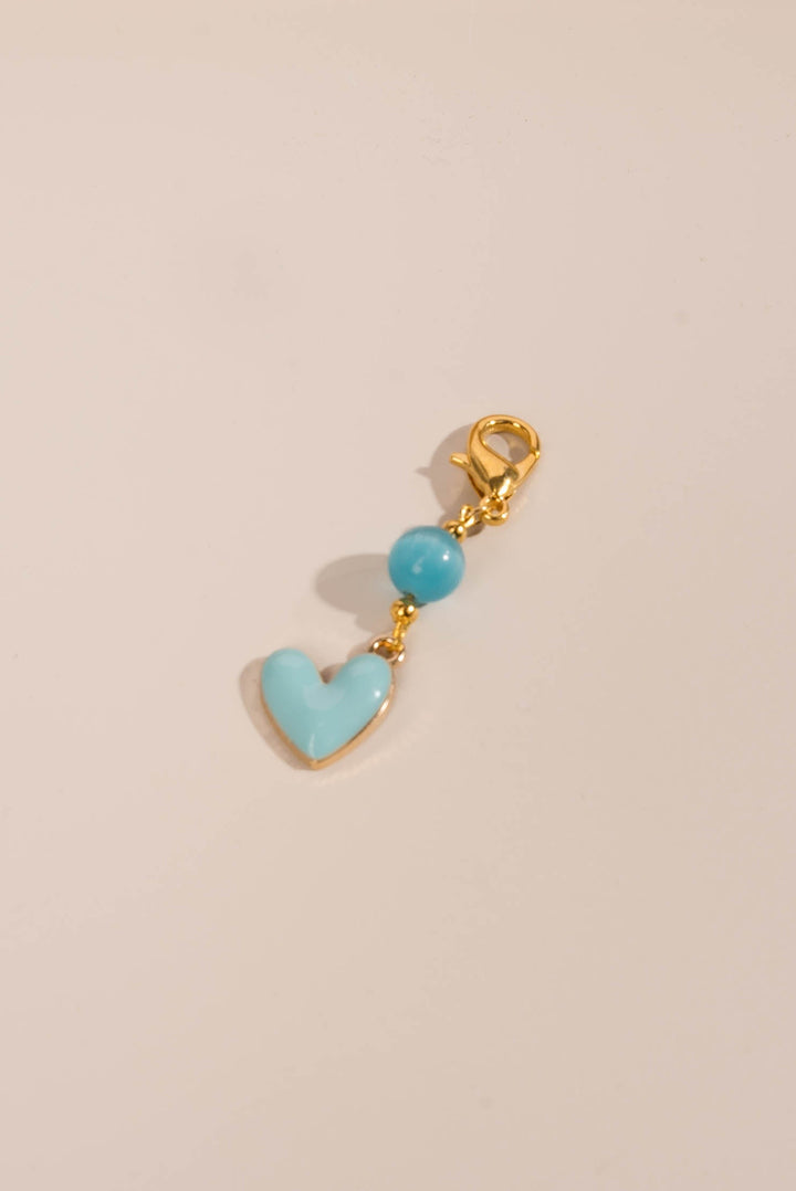 Heart + Stone Dangle Bag Charm