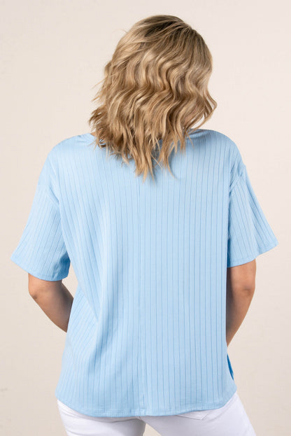 Wide Ribbed Pocket Top
