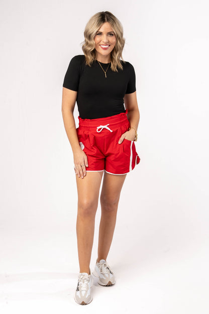 High Waist Windbreaker Shorts