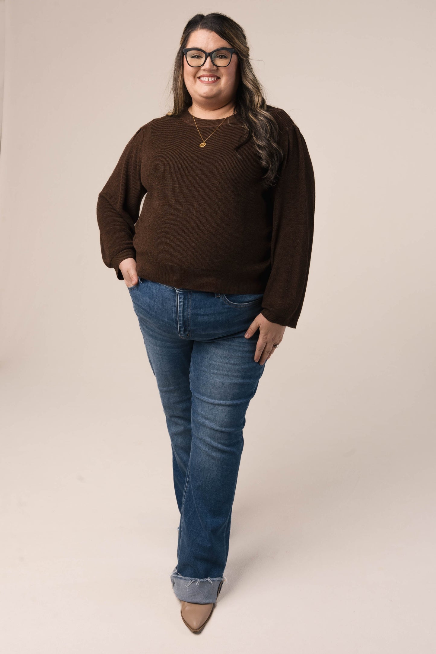 Pleated Shoulder Sweater