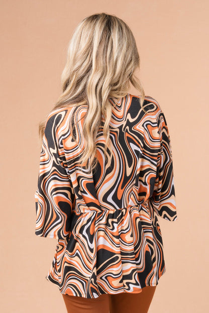 Abstract Dolman Babydoll Top Black *Final Sale*