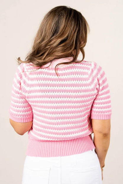 Striped Bow Front Sweater