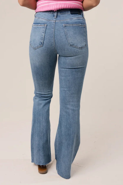 Risen High Rise Bootcut Jeans {Medium Wash}