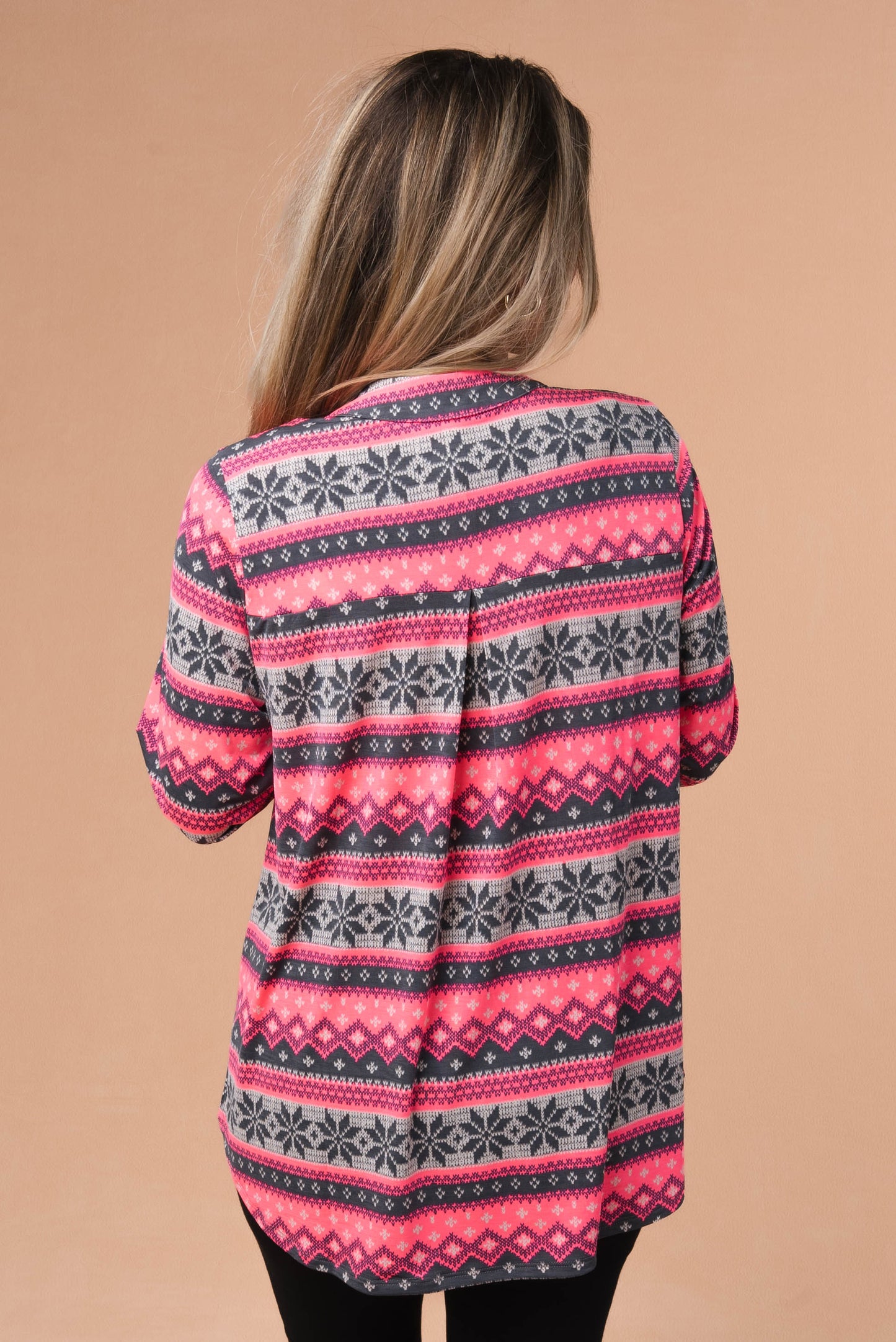 Liz Printed Tab Sleeve Top *Final Sale*