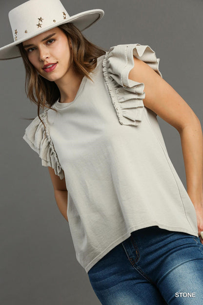 UMGEE Ruffle Sleeve Top