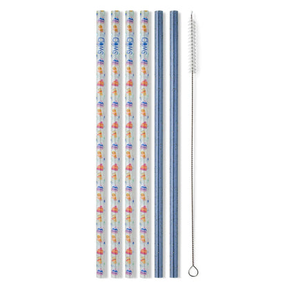 Swig Holiday Reusable Straws + Brush Set