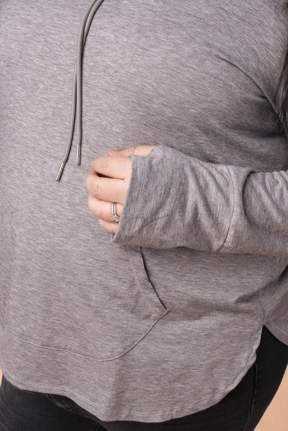 Thumbhole Cuff Hooded Pullover