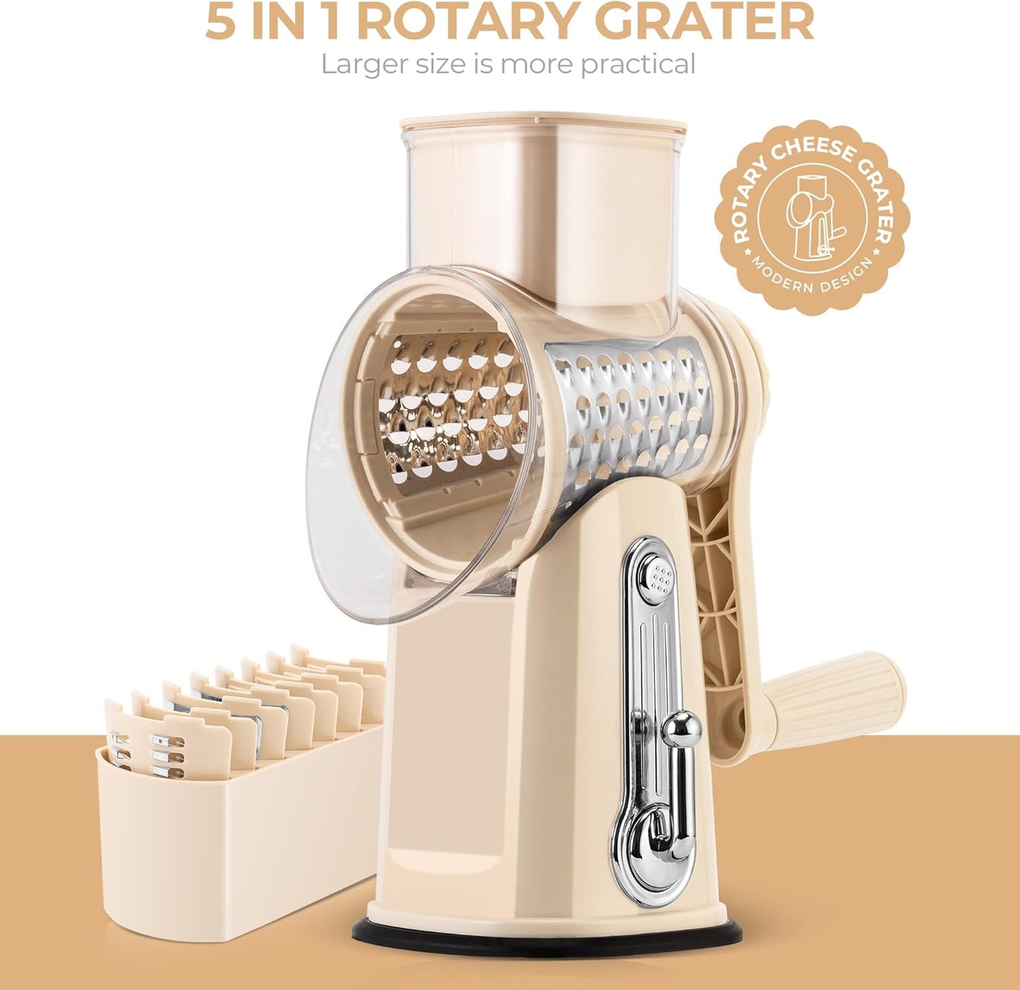 Rotary 5-In-1 Slice & Grater