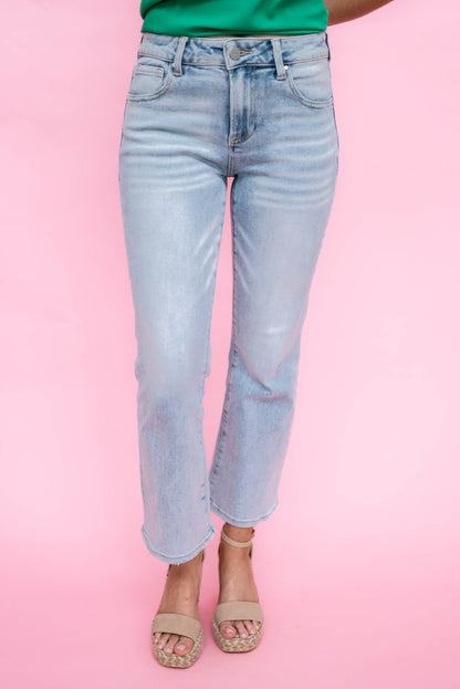 Risen Mid Rise Crop Flare Jeans