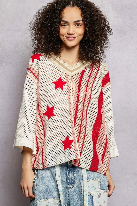 Shooting Stars Open Knit Sweater