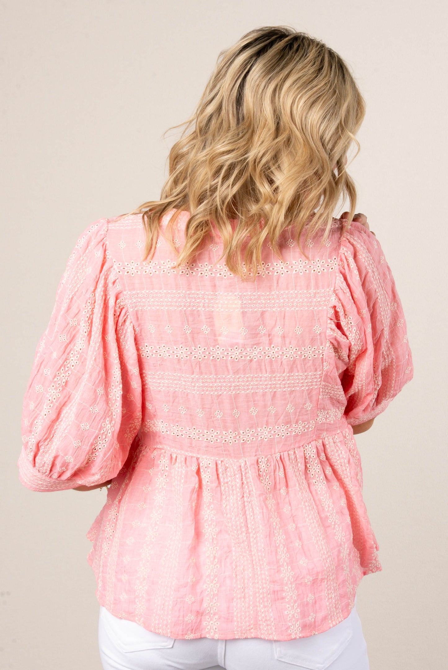 Floral Embroidered Babydoll Top