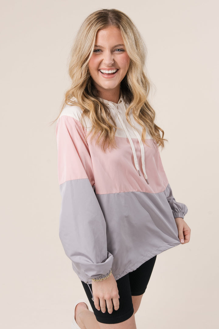 Color Block Hooded Windbreaker