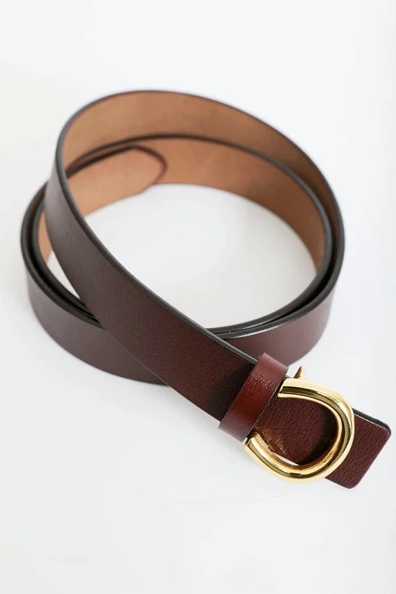 Leather Horseshoe Buckle Belt