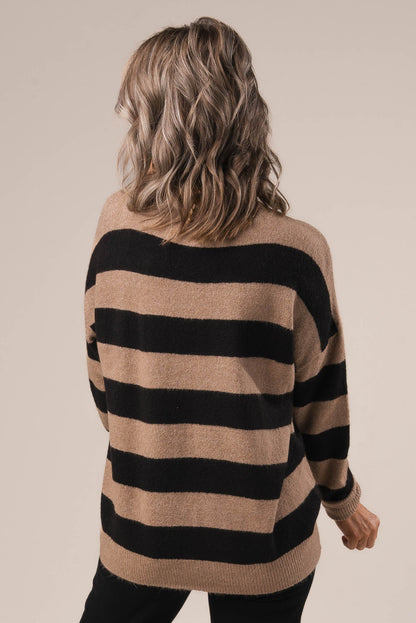 Striped Front Seam Sweater