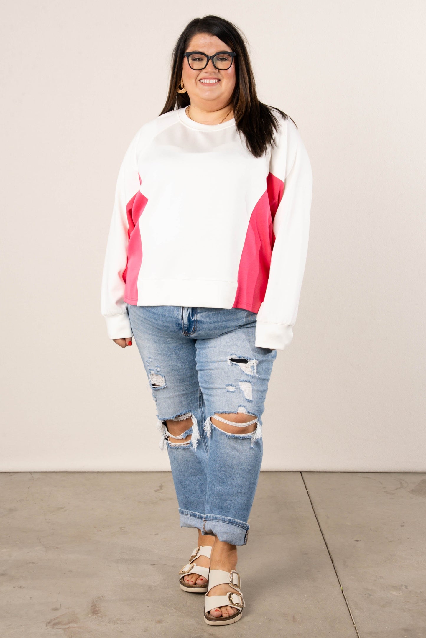 Color Block Raglan Pullover