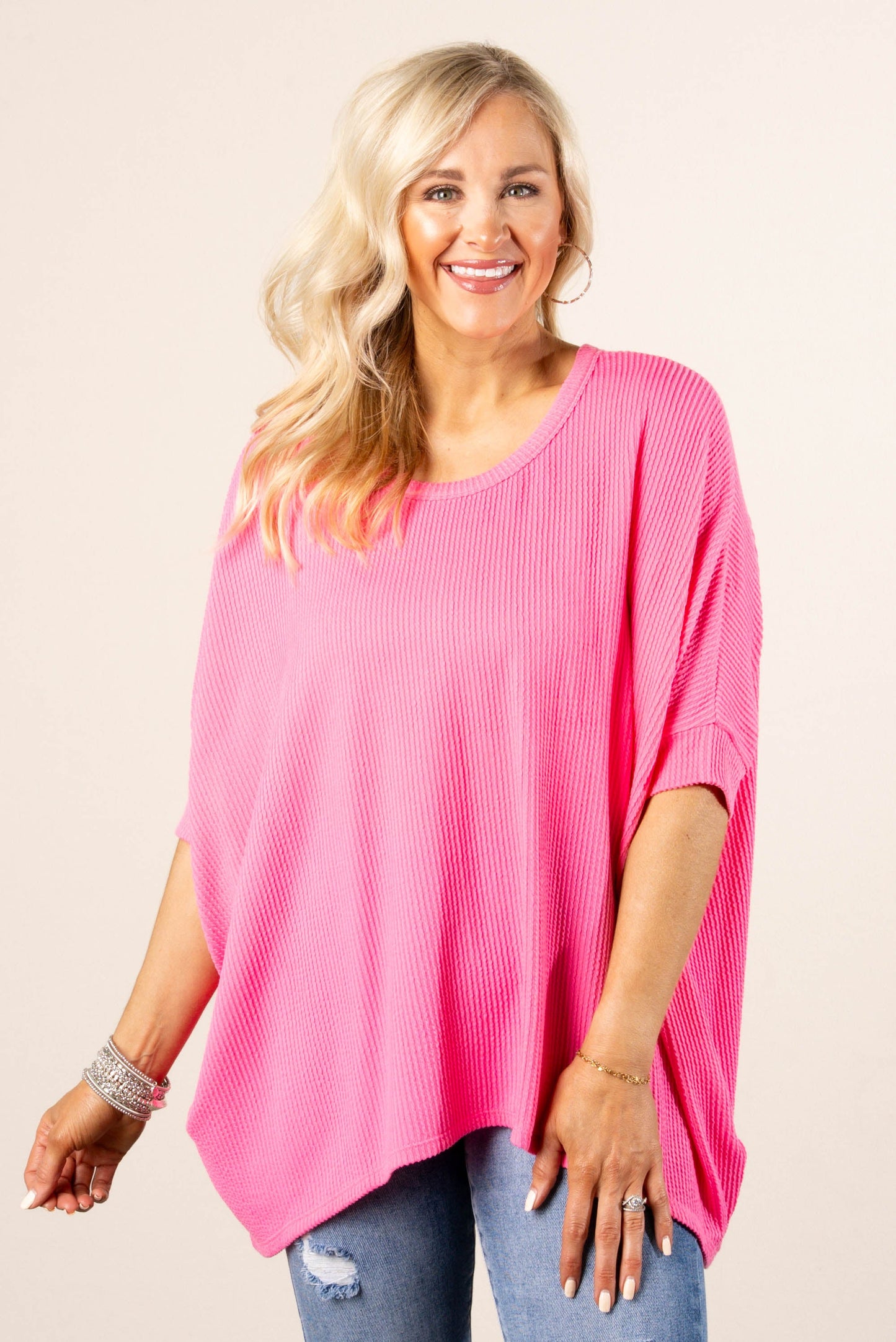 Poncho Style Dolman Tunic Top