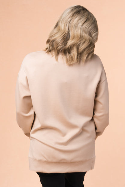 Split Hem Thumbhole Pullover