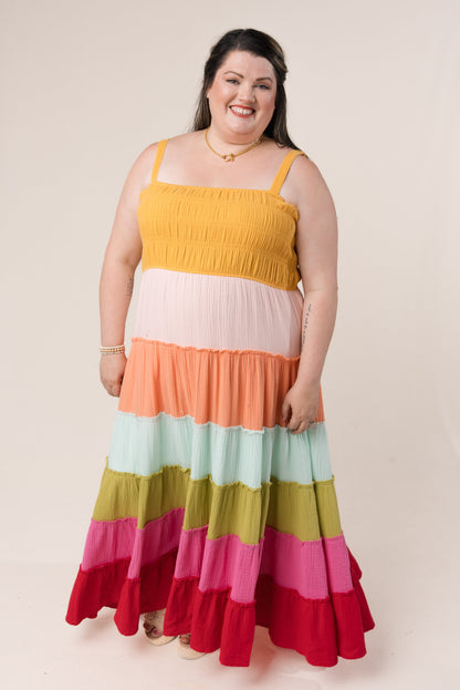 Gauze Knit Rainbow Sundress