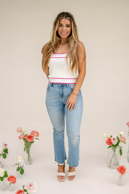 Contrast Trim Sweater Tank *Final Sale*