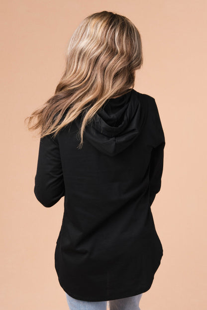 Thumbhole Cuff Hooded Pullover