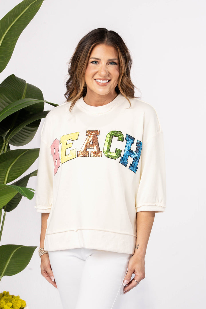 Sequined Beach Pullover