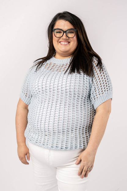 Open Knit Raglan Top