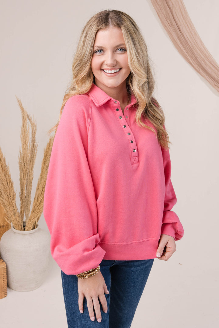 Half Snap Collared Pullover