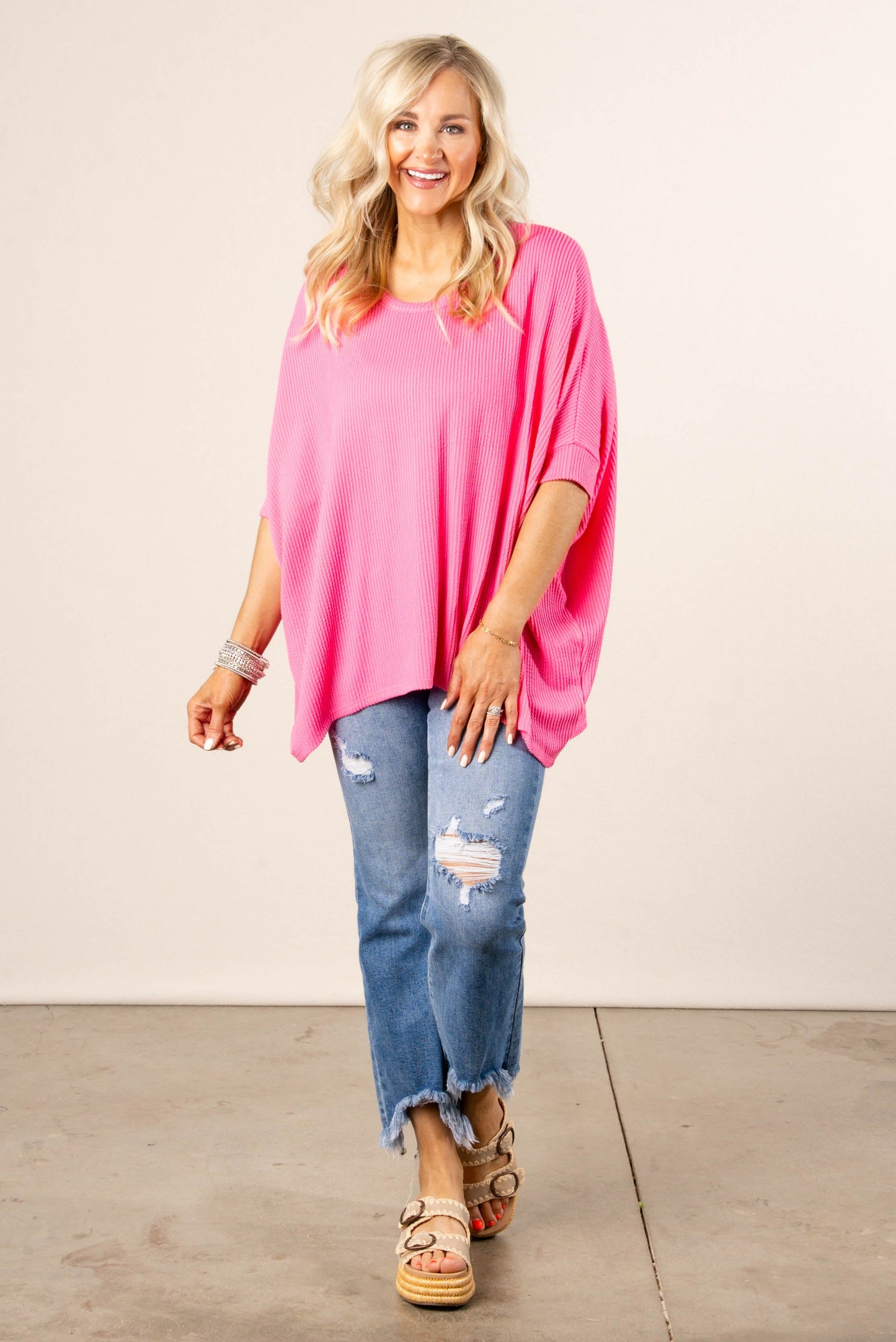 Poncho Style Dolman Tunic Top