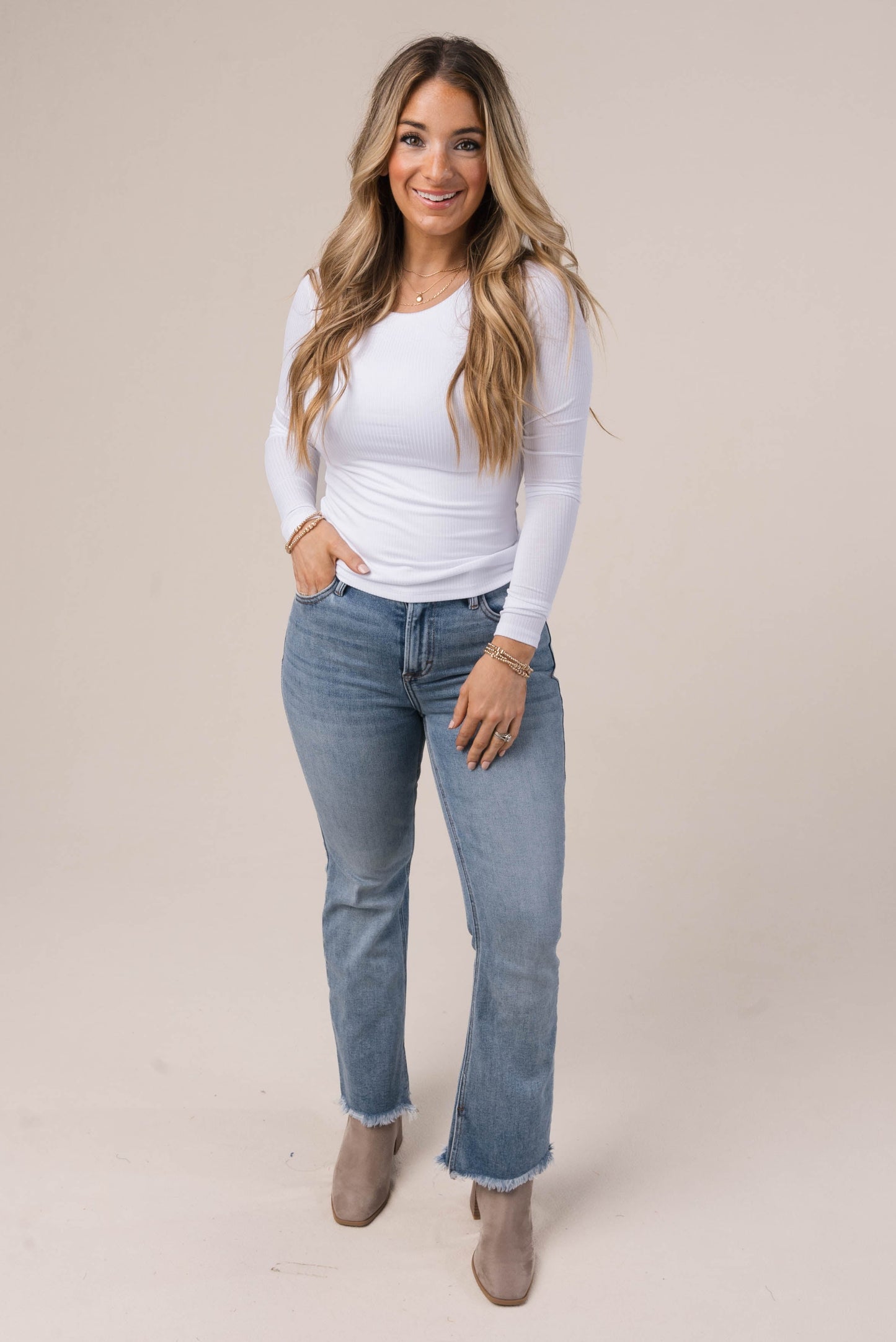 Ribbed Boat Neck Top